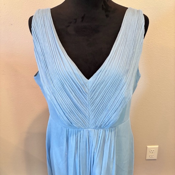 J Crew Louisa Midi Dress,100% Silk,Baby Blue,FairyCore Balletcore Y2K Bridesmaid - Picture 8 of 12